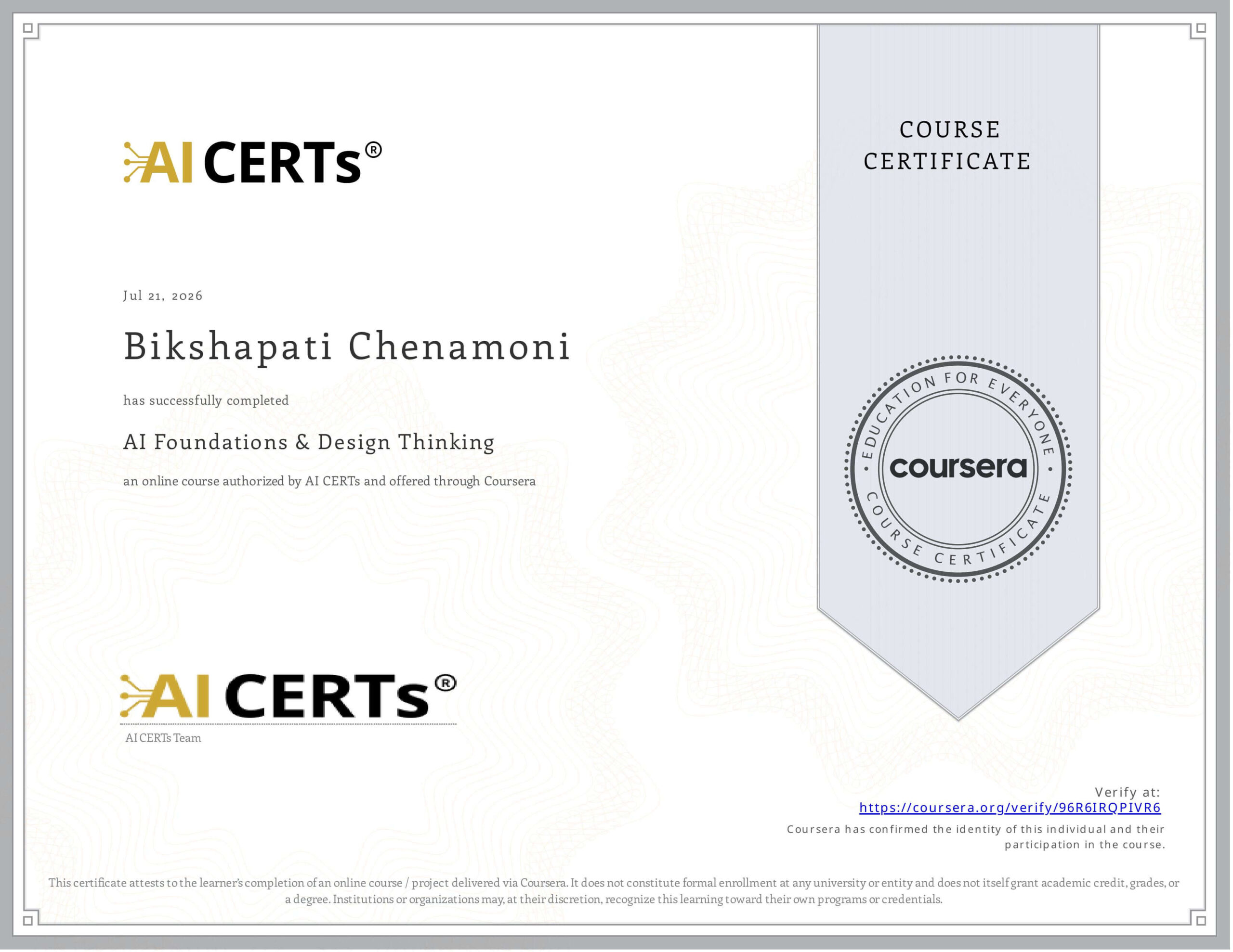 Coursera 96R6IRQPIVR6